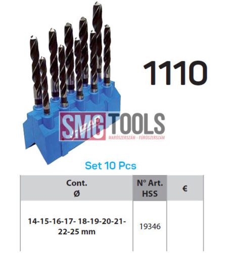 Kúpos sz. Fúrókészlet D14-D25/1mm 10db/klt. HSS (1110) DIN345N Classic