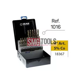   Spirálfúró készlet D1-10/0,25/ 37db/klt. HSS/Co5 (1016) DIN338N